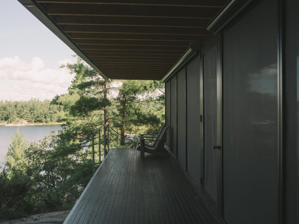 MacDonald's wooden decking overlooking the lake of Go Home Bay