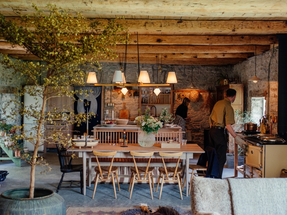Stylish home interior featuring modern furniture, tableware and entertaining accessories in a contemporary living space