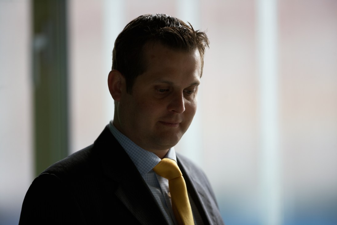 Joakim Karlsson, Envac's manager for north Europe, wearing a dark blazer and yellow tie