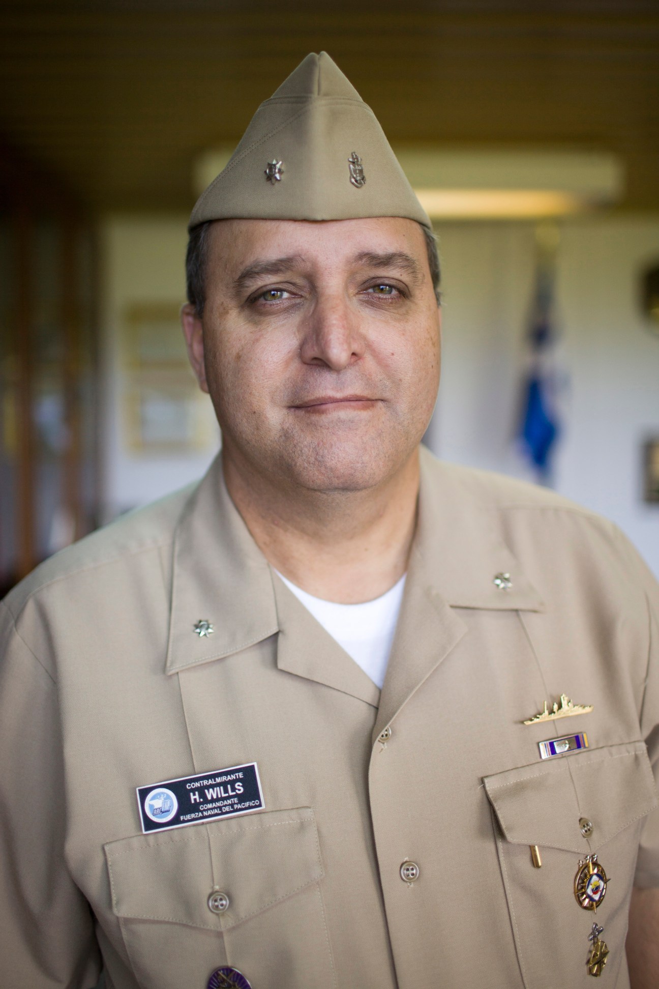Rear-Admiral H. Wills in Colombian Navy uniform with insignia and medals