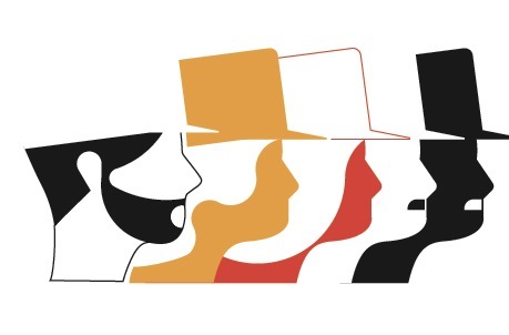 Stylized illustration of diverse female faces in silhouette and color, representing women in policing.