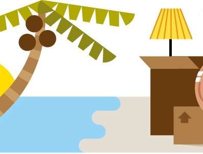 Illustration of Pacific islanders emigrating, showing figures leaving a tropical island scene.