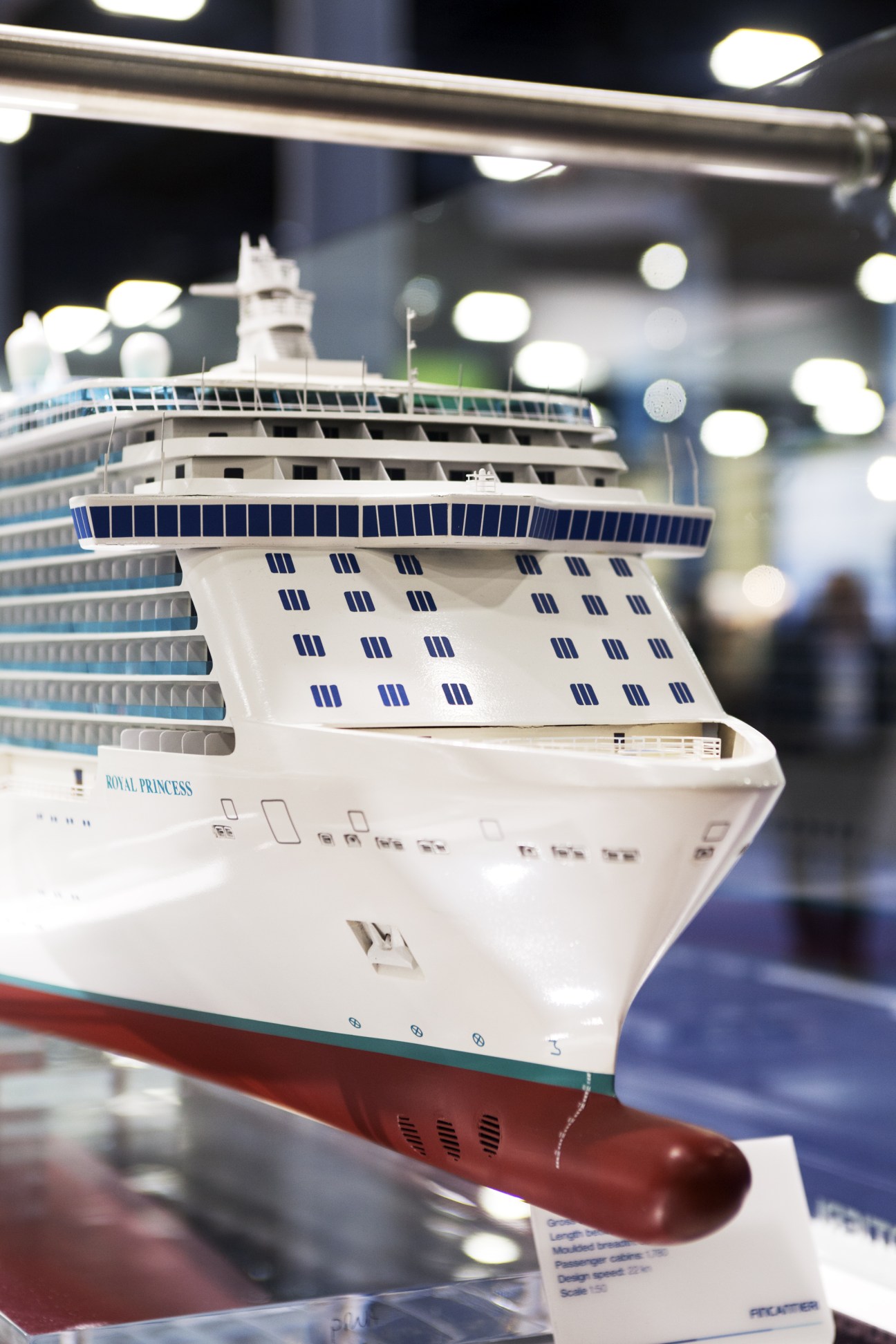 Scale model of the Royal Princess cruise ship displayed at the Cruise Shipping Miami conference.