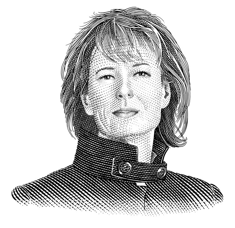 Portrait illustration of Julia Peyton-Jones, director of the Serpentine Gallery.