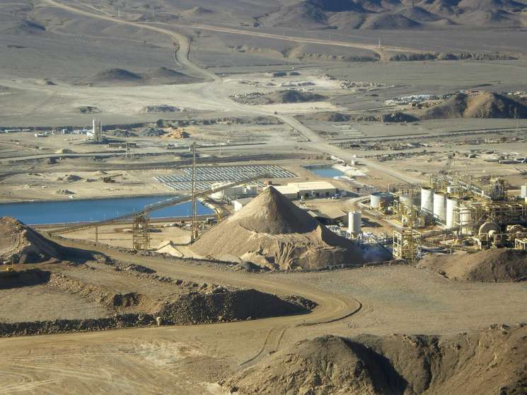 Aerial view of the Sukari gold mine in Egypt's Eastern Desert with processing facilities and mining operations.