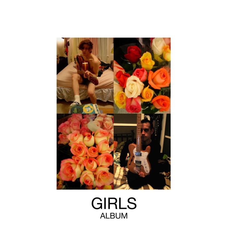 Album cover for Girls showing a collage of intimate indoor scenes including flowers, a person on a bed, and someone holding a guitar.