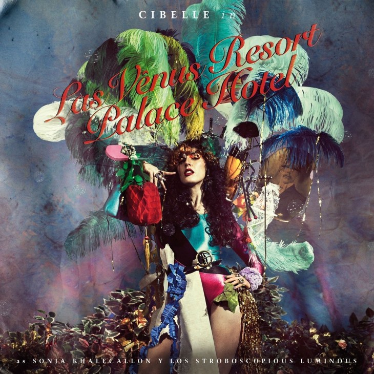 Cibelle album cover for Las Venus Resort Palace Hotel featuring colorful tropical imagery and vibrant styling