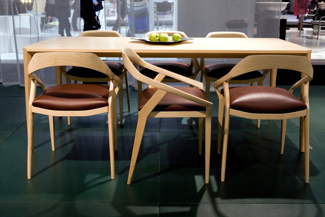 Antelope dining set by Monica Förster for Swedese with bent ash wood chairs and table.