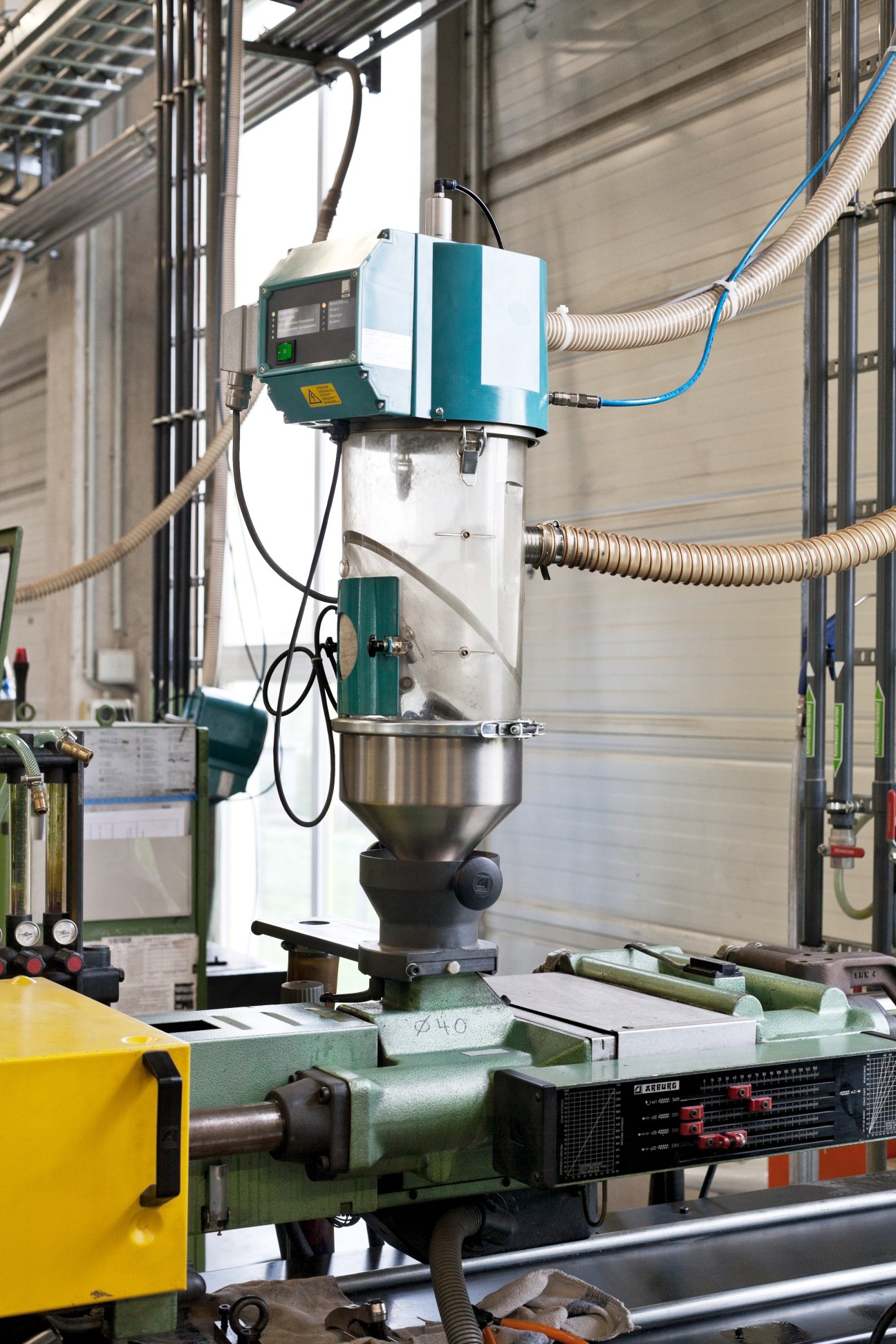 Industrial machinery and equipment at the Spülboy factory in Wuppertal, Germany.