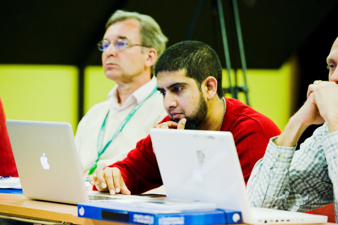 Haroon Meer, a South African computer security expert, takes notes during the CCDCOE's 2010 Conference on Cyber Conflict.