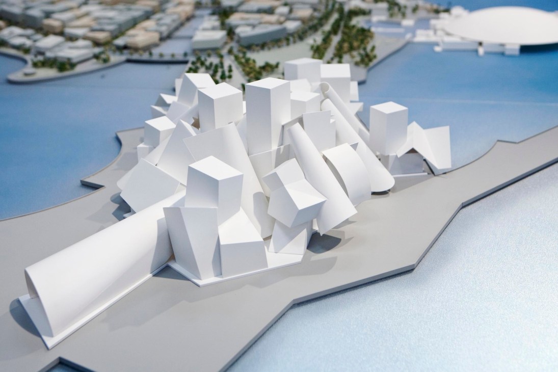 Architectural model of Frank Gehry's Guggenheim design for Abu Dhabi's Saadiyat Island.