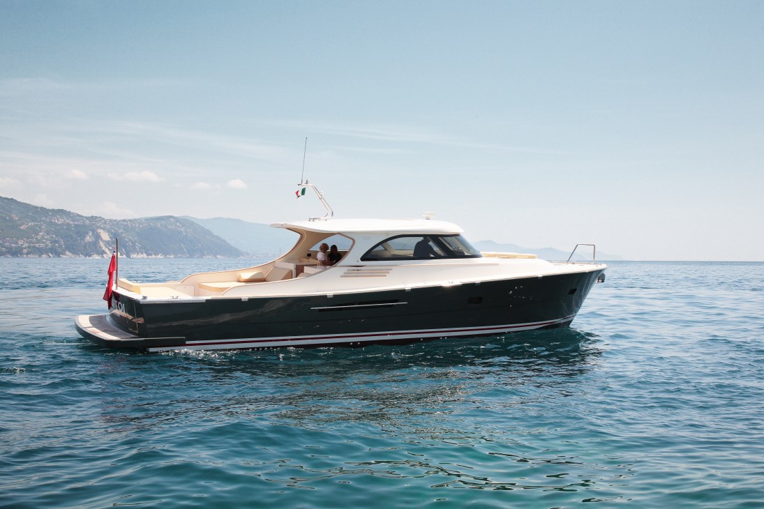 Toy Marine 51' motor yacht Maitoi moored in Mediterranean waters off Portofino coast.