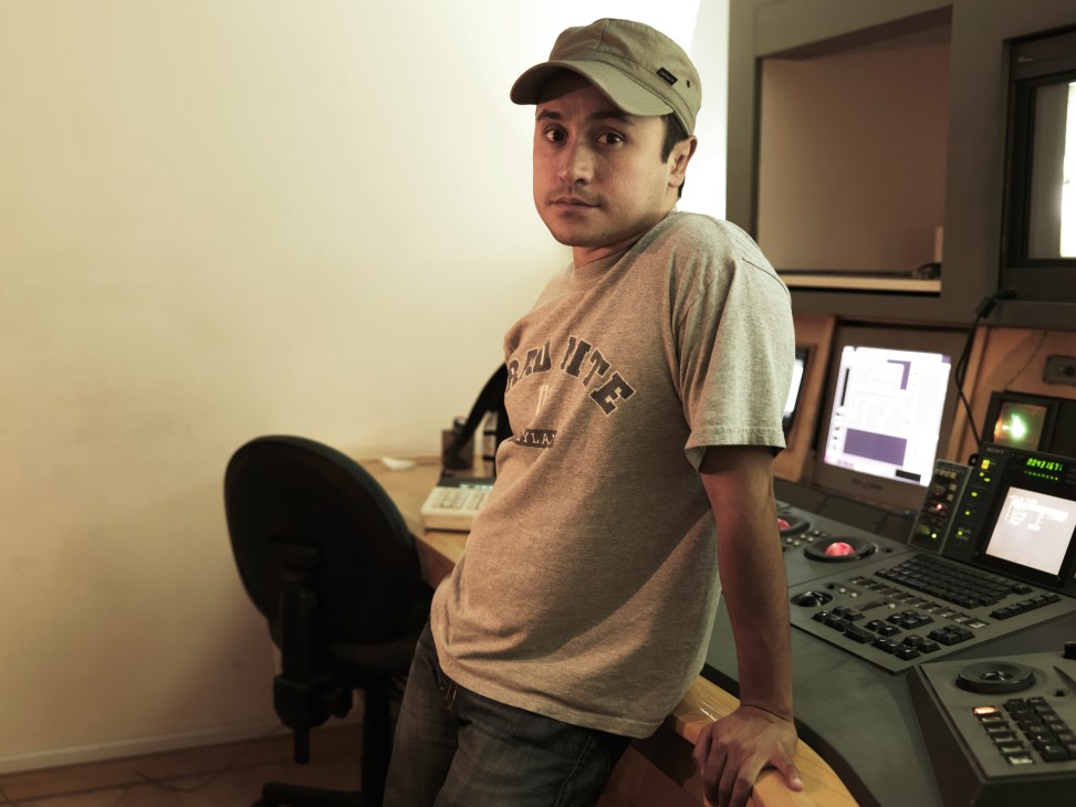 Director Alfonso Pineda-Ulloa at post-production studio Ollin in Mexico City
