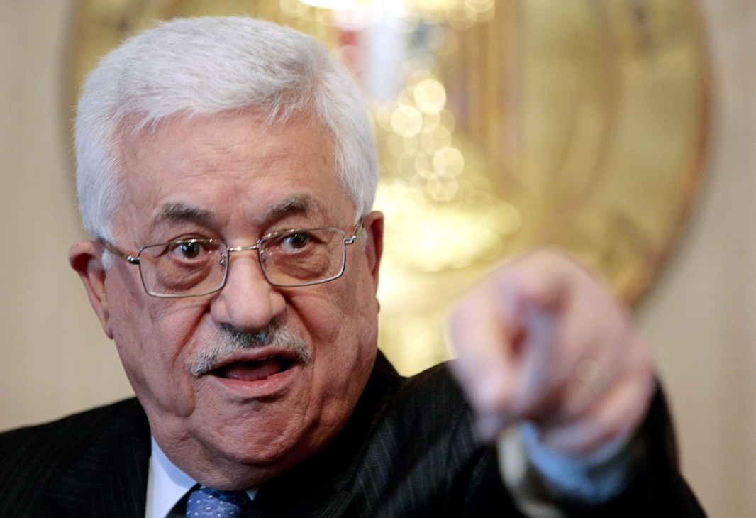 Mahmoud Abbas, Palestinian leader, speaking at an official event.