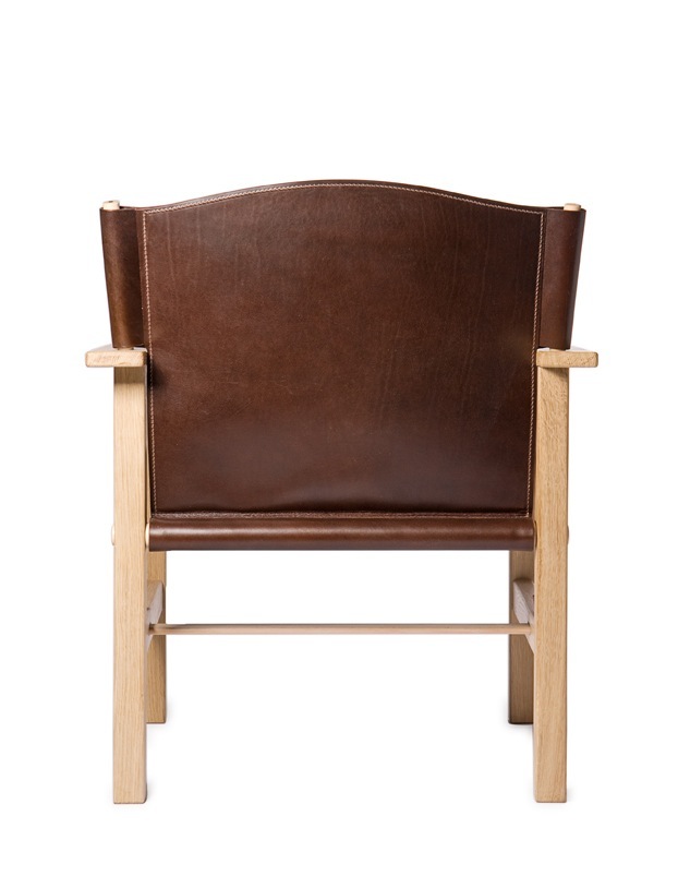 Ferdinand chair by Åke Axelsson with oak frame and brown leather seat and back.
