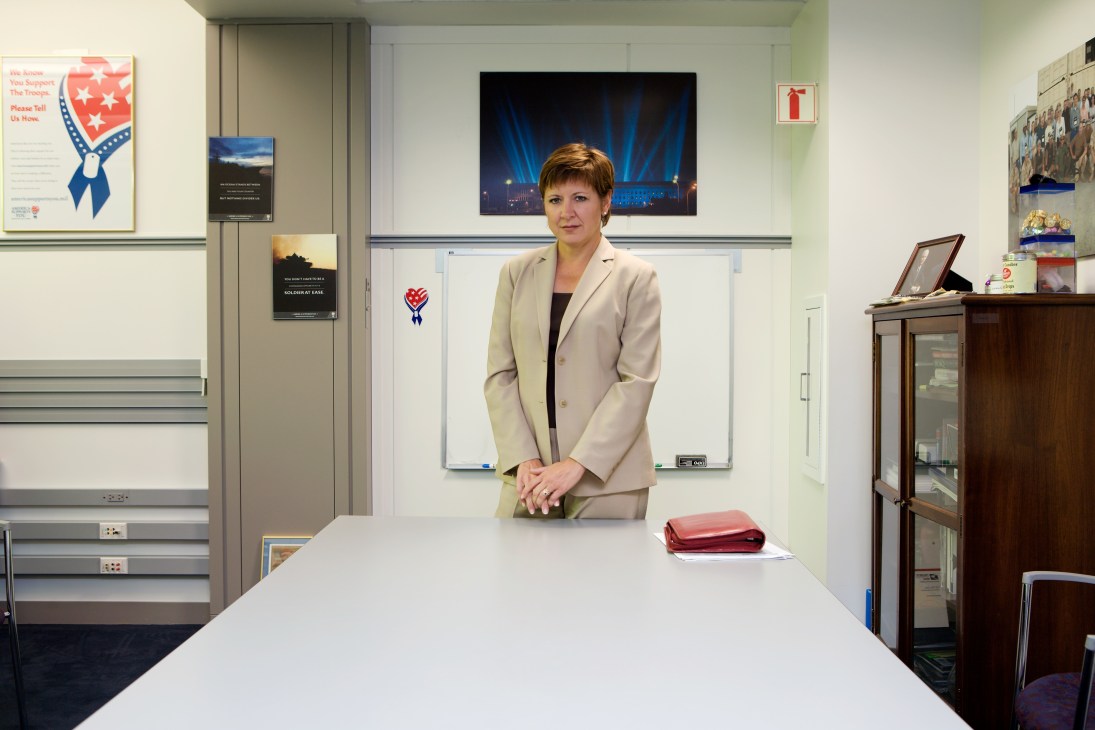 Allison Barber, deputy assistant secretary of defence, standing in her Pentagon office.
