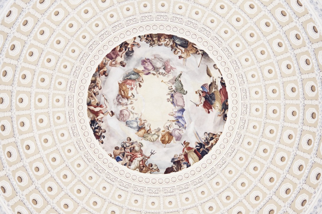 The Apotheosis of Washington fresco by Constantino Brumidi in the US Capitol dome
