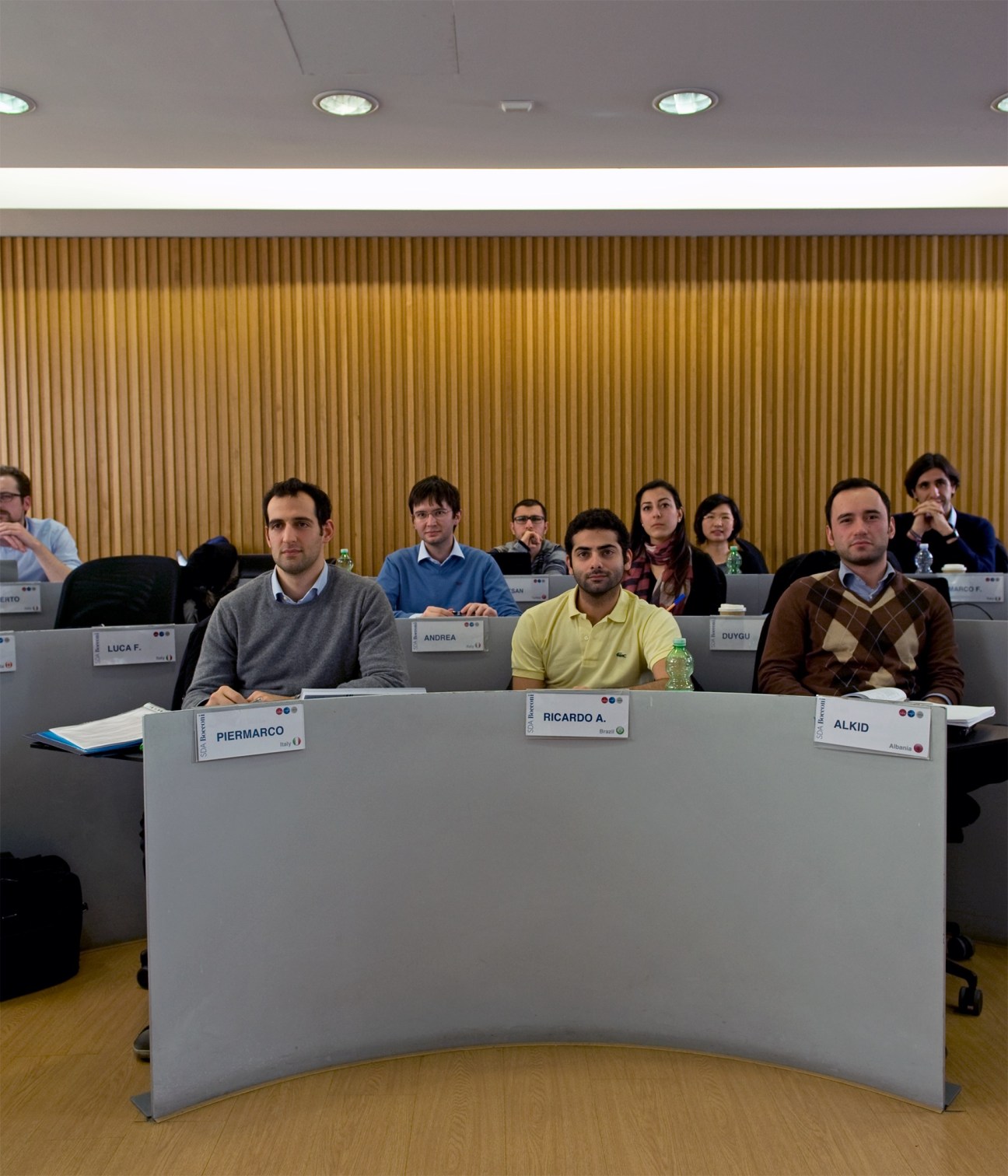 MBA students seated at desks during a classroom session at SDA Bocconi.