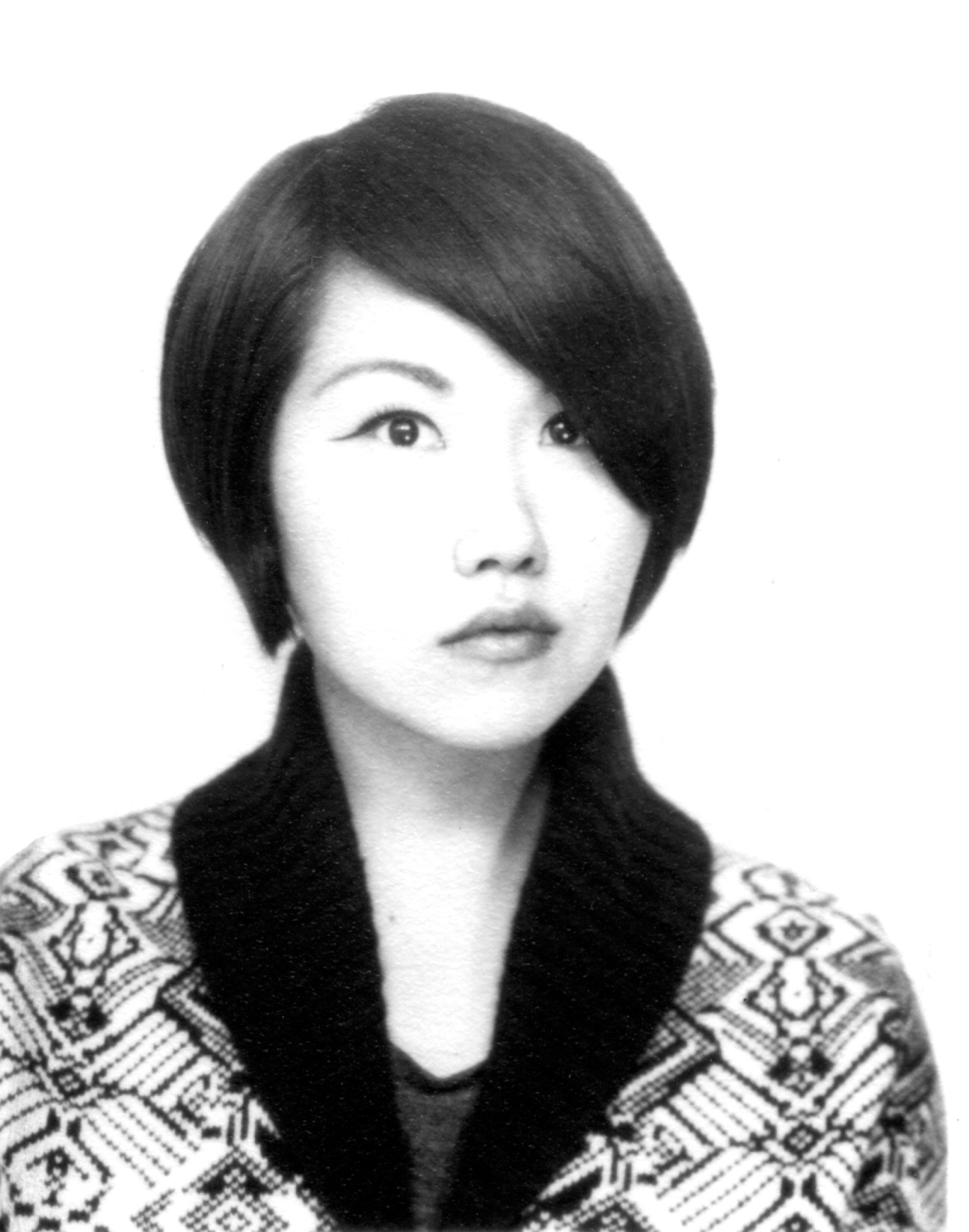 Black and white portrait of Gloria Kim, editor and art director of The Liner magazine.