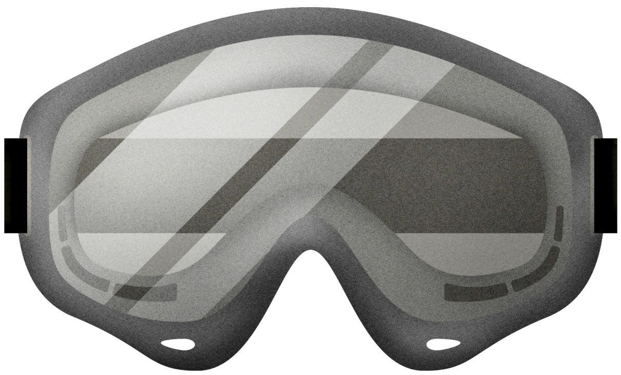 Illustration of Oakley military-style goggles with dark frame and striped lens design