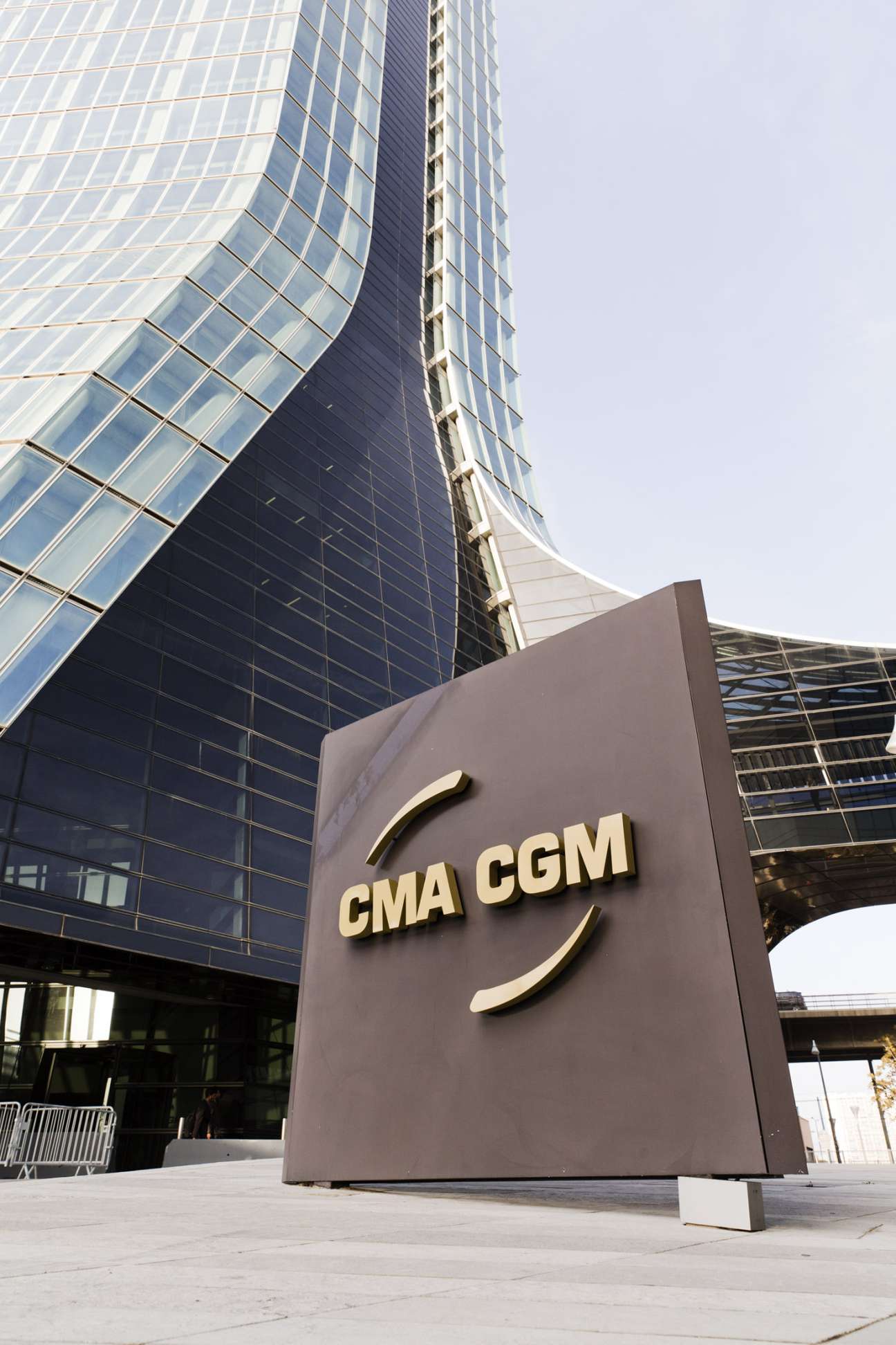 CMA CGM headquarters, a modern glass tower designed by Zaha Hadid in Marseille.