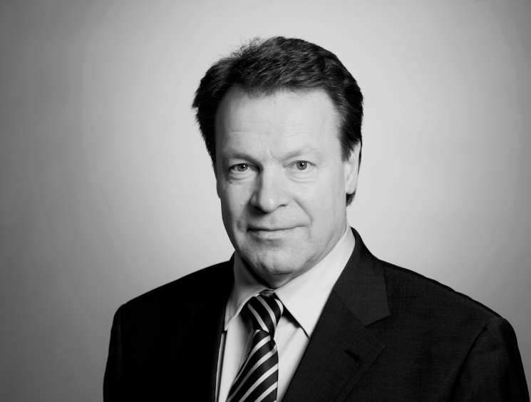 Portrait of Ilkka Kanerva, Finland's Minister for Foreign Affairs, in black and white.