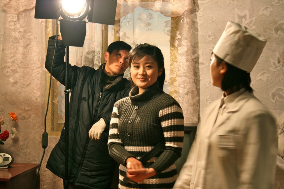 Film students during production of The Great North Korean Picture Show documentary at North Korea's film academy.