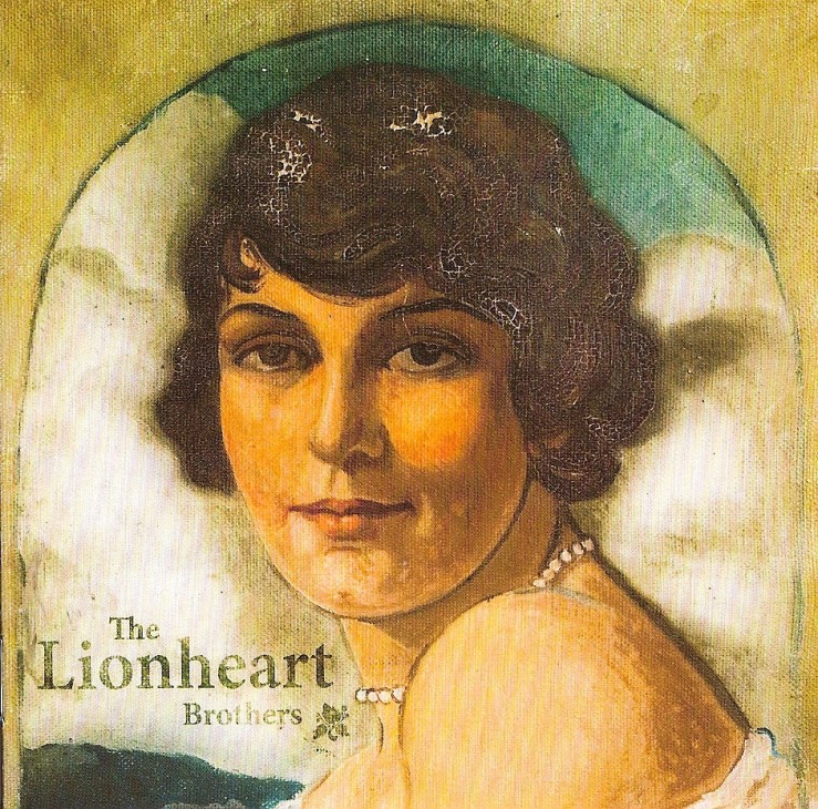 The Lionheart Brothers album cover featuring a portrait of a woman with short dark hair against a yellow-green background.