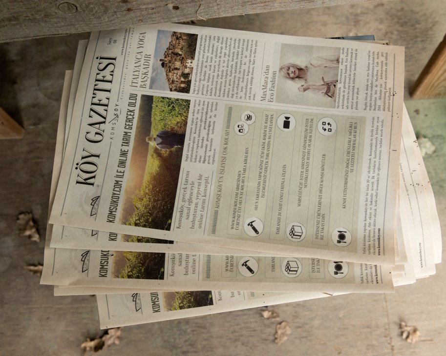 Stack of Koy Gazetesi members' newspapers printed in Turkish.