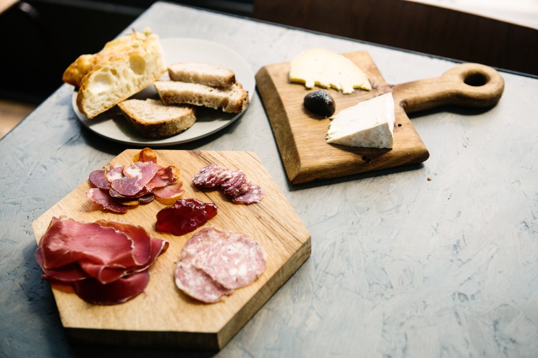 Charcuterie and cheese boards at Fink's Salt and Sweet deli in London.