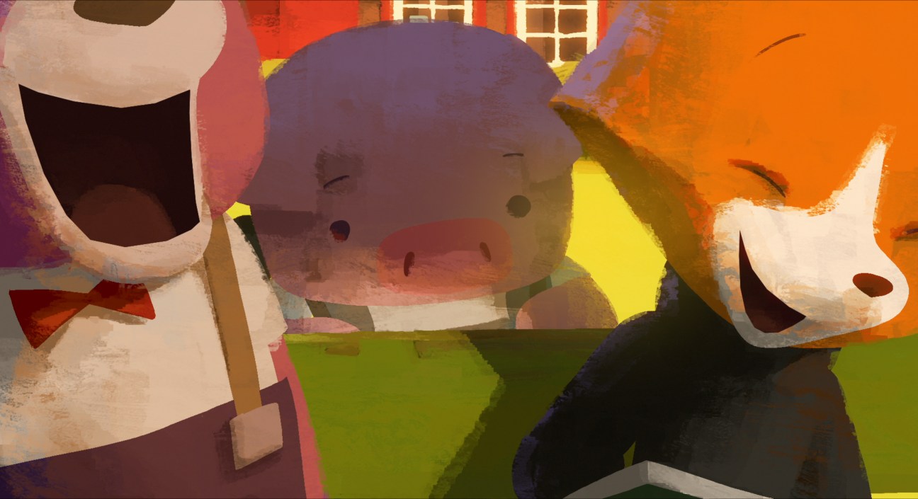 Animated characters from 'The Dam Keeper' short film by Tonko House.