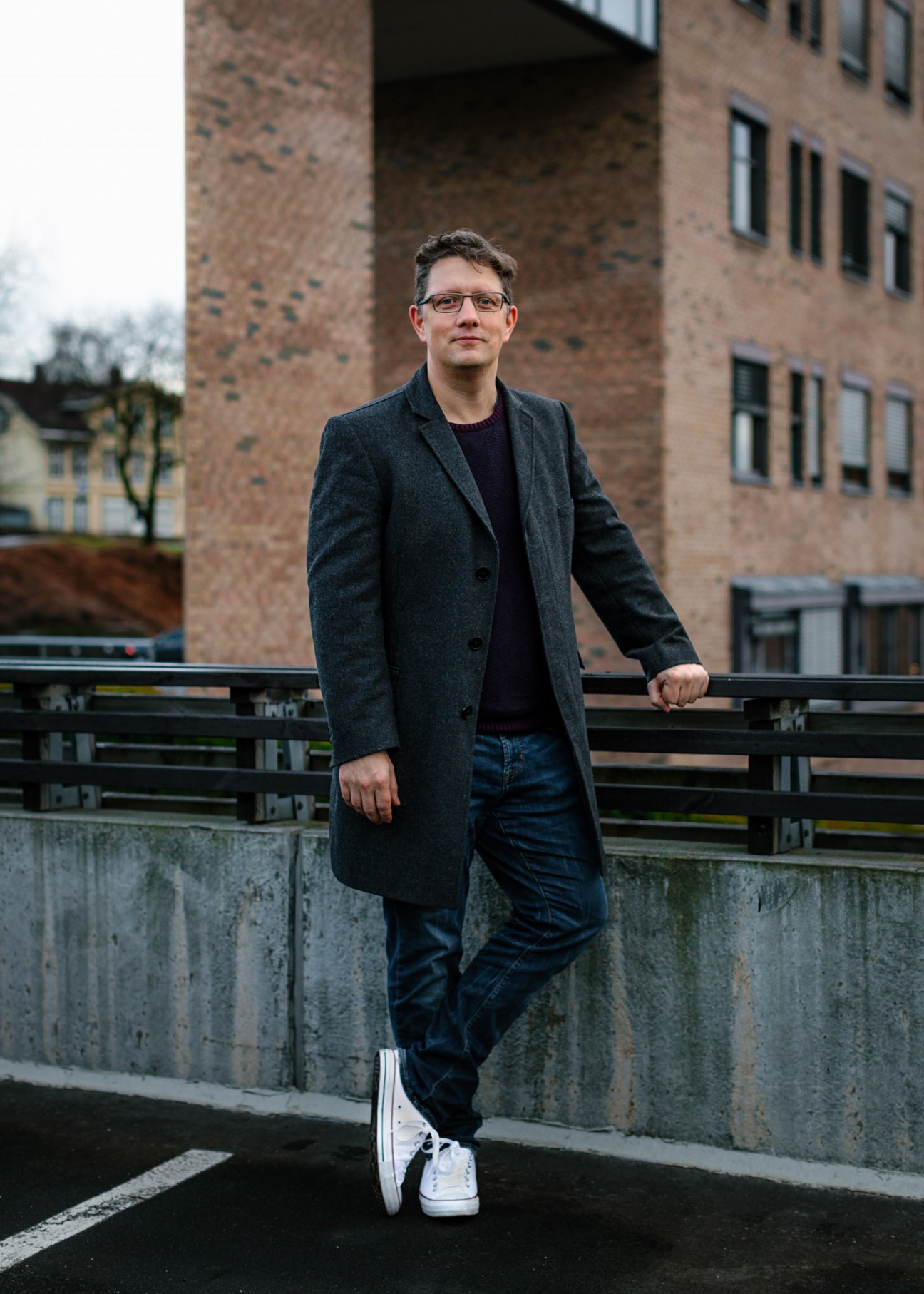 Dug James, SVP of development production at FremantleMedia, stands against a brick building backdrop.