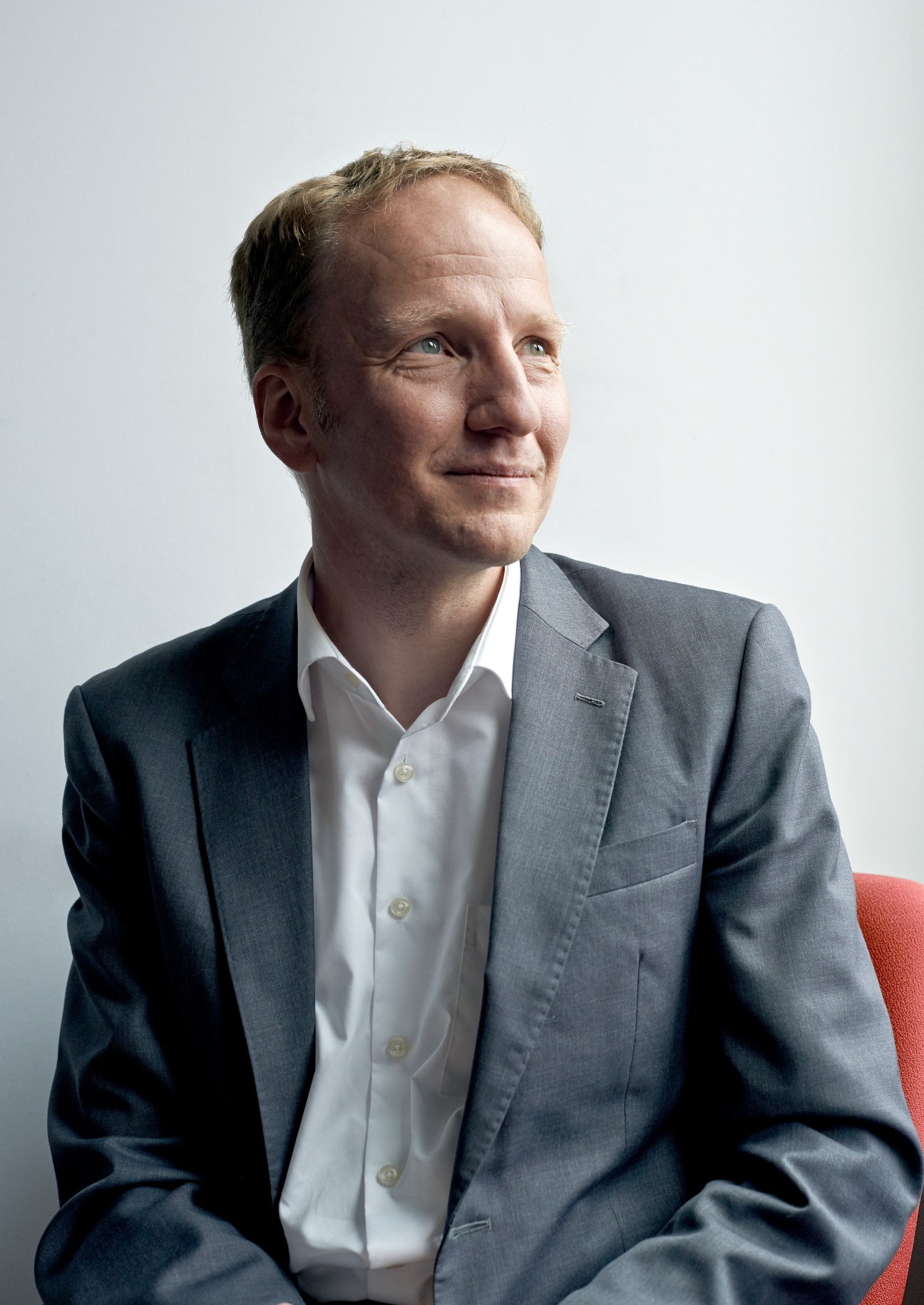 Guntram Wolff, director of Bruegel think-tank, in portrait against white background.