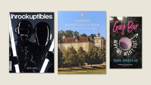 ‘Les Inrockuptibles’, ‘Château Monestier La Tour’, ‘Gay Bar’